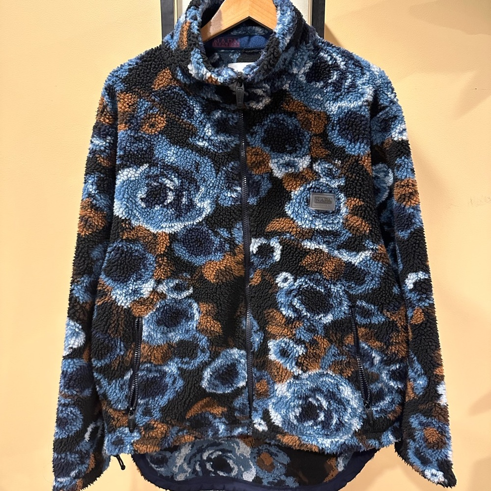 Martine Rose x Napapijri AW18 Blue Jacquard Floral Fleece